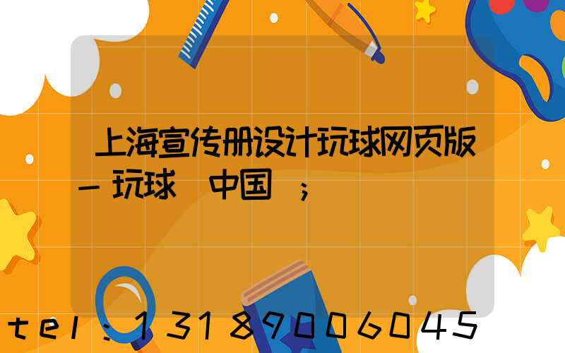 上海宣传册设计玩球网页版-玩球（中国）