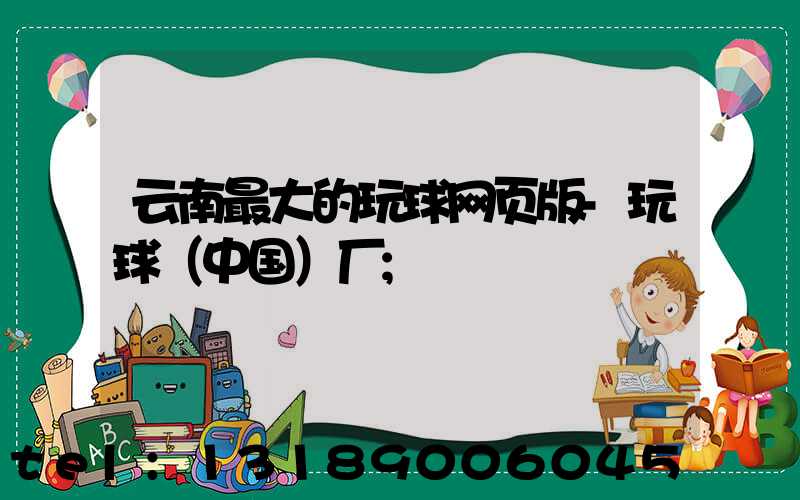 云南最大的玩球网页版-玩球（中国）厂