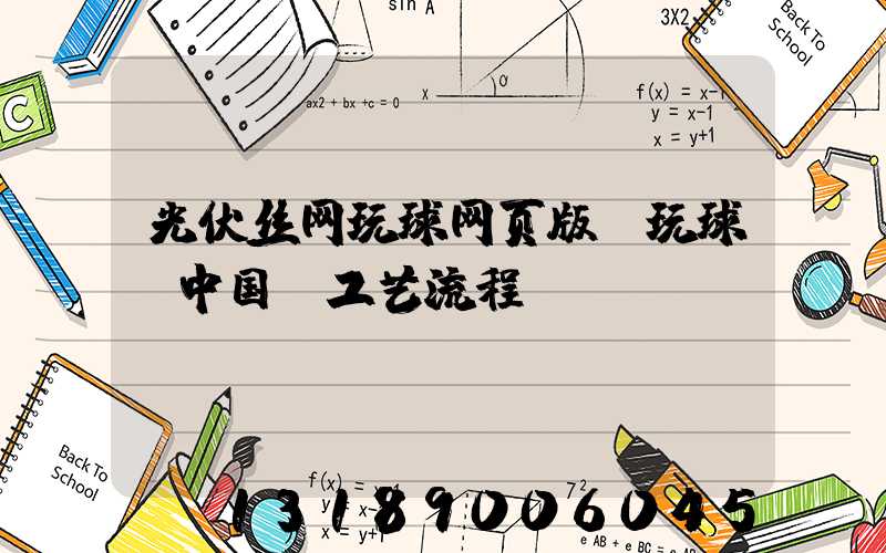 光伏丝网玩球网页版-玩球（中国）工艺流程