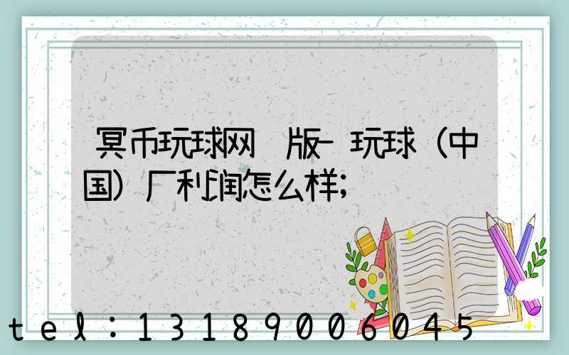 冥币玩球网页版-玩球（中国）厂利润怎么样