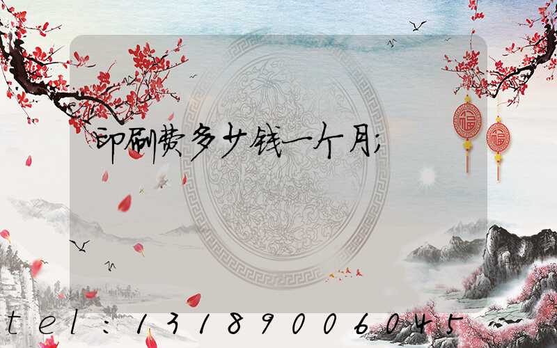 印刷费多少钱一个月