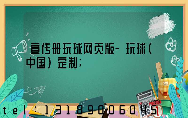 宣传册玩球网页版-玩球（中国）定制