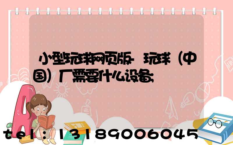 小型玩球网页版-玩球（中国）厂需要什么设备