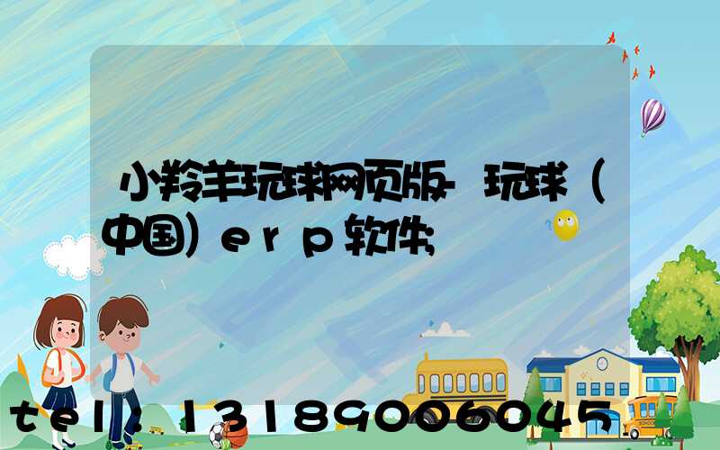 小羚羊玩球网页版-玩球（中国）erp软件