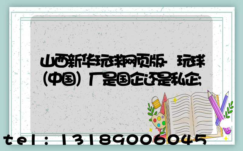 山西新华玩球网页版-玩球（中国）厂是国企还是私企