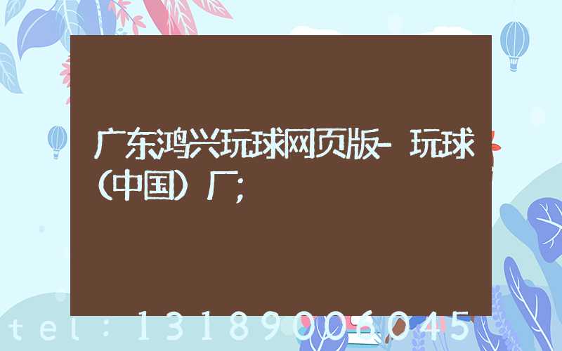广东鸿兴玩球网页版-玩球（中国）厂