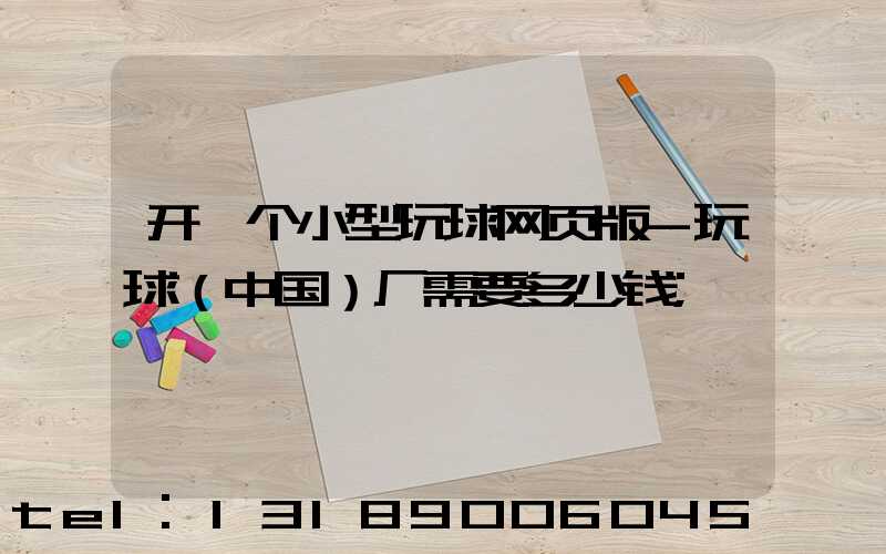 开一个小型玩球网页版-玩球（中国）厂需要多少钱