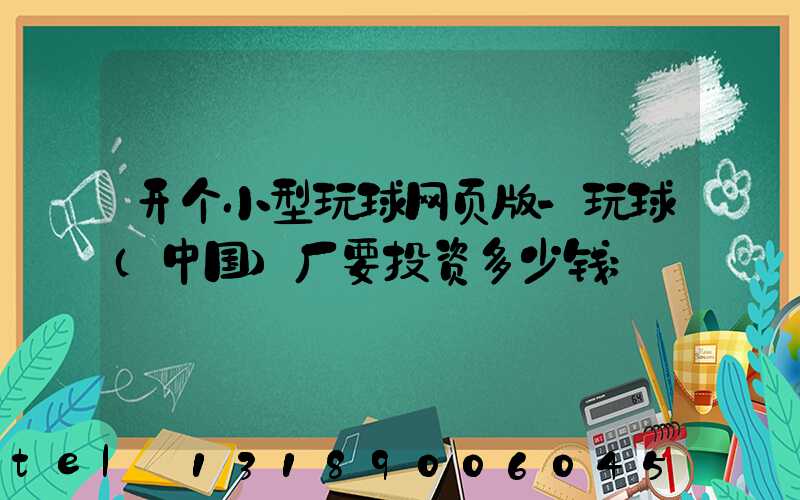 开个小型玩球网页版-玩球（中国）厂要投资多少钱