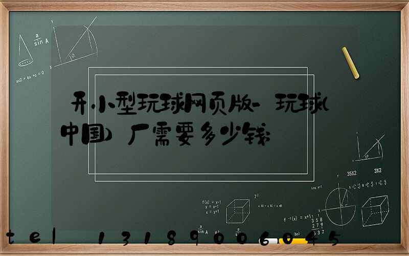 开小型玩球网页版-玩球（中国）厂需要多少钱