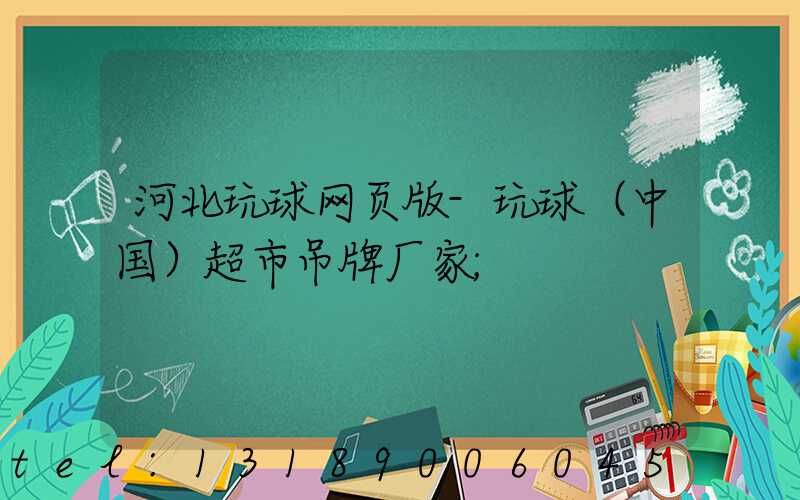 河北玩球网页版-玩球（中国）超市吊牌厂家