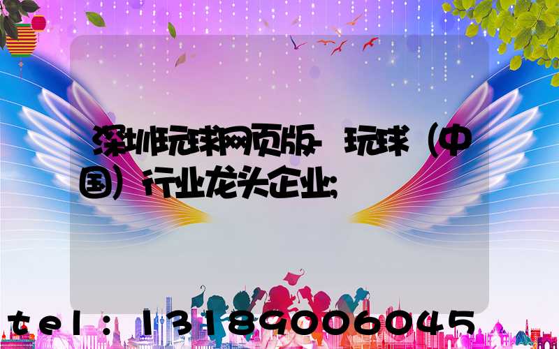 深圳玩球网页版-玩球（中国）行业龙头企业