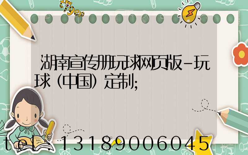 湖南宣传册玩球网页版-玩球（中国）定制