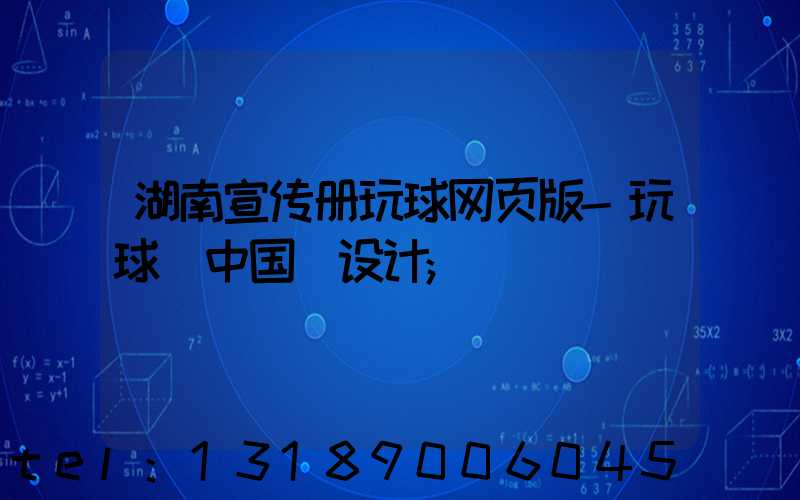 湖南宣传册玩球网页版-玩球（中国）设计