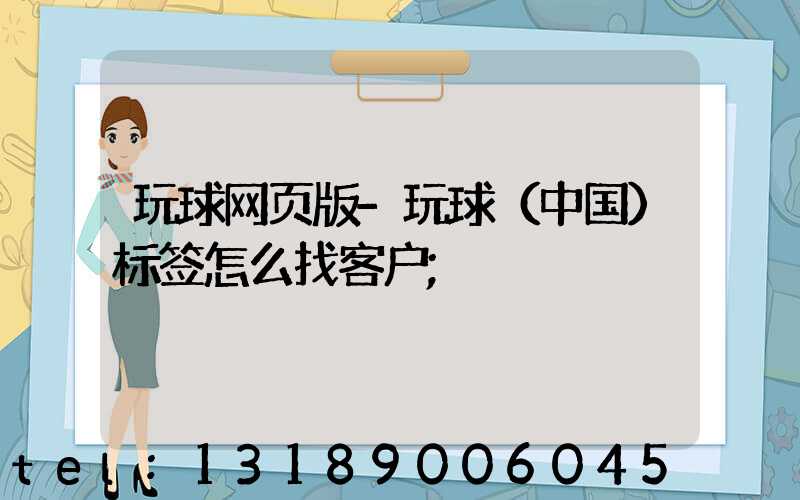 玩球网页版-玩球（中国）标签怎么找客户