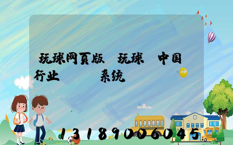 玩球网页版-玩球（中国）行业erp系统