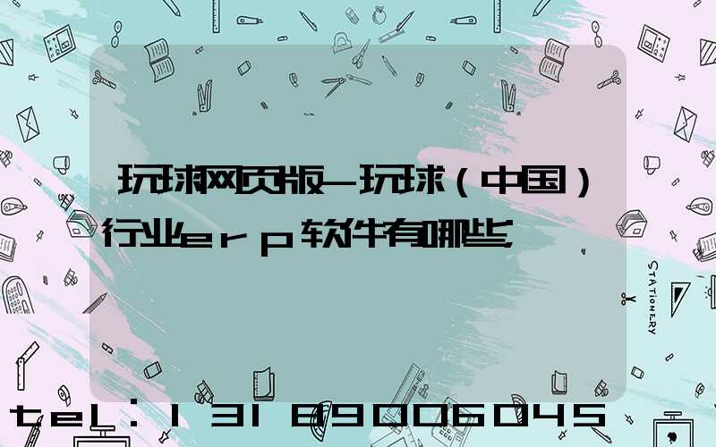 玩球网页版-玩球（中国）行业erp软件有哪些