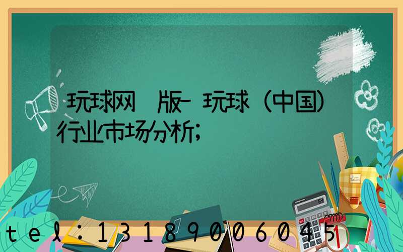 玩球网页版-玩球（中国）行业市场分析