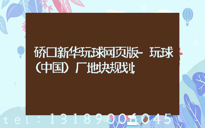 硚口新华玩球网页版-玩球（中国）厂地块规划