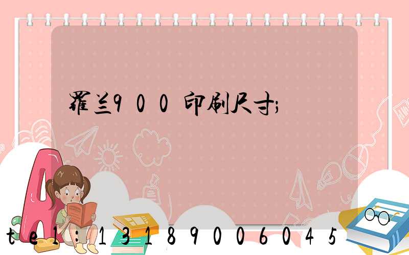 罗兰900印刷尺寸