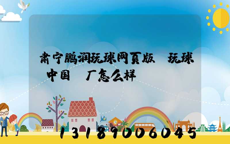 肃宁鹏润玩球网页版-玩球（中国）厂怎么样