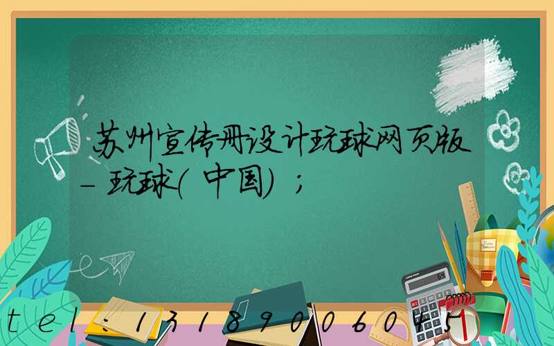 苏州宣传册设计玩球网页版-玩球（中国）