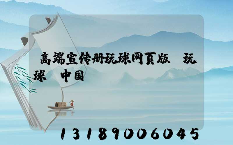 高端宣传册玩球网页版-玩球（中国）